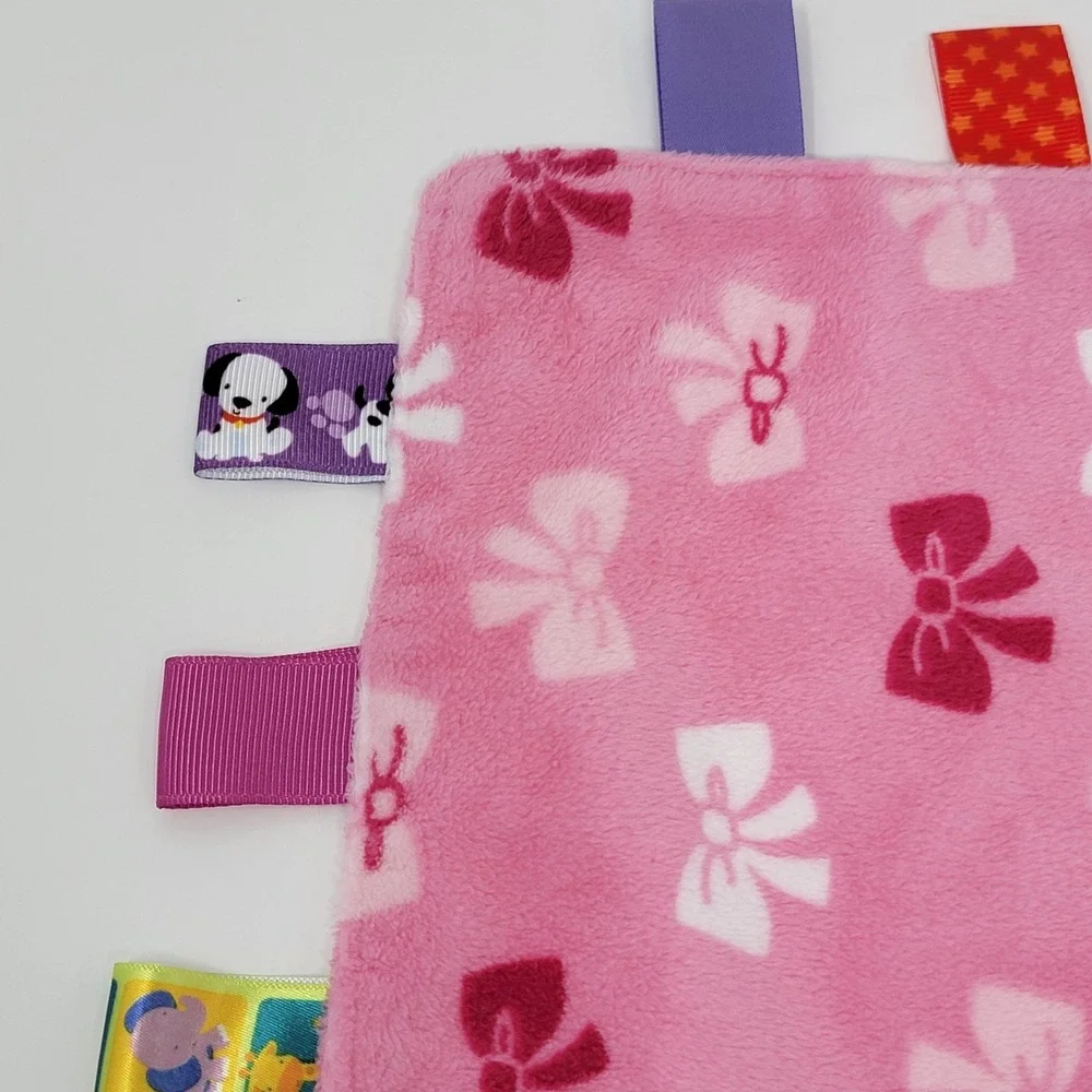Taggies Pink Bow Security Blanket Lovey 12